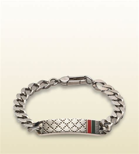 gucci mens silver cuff bracelet|Gucci silver necklace men.